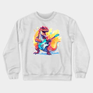 dinosaur musician Crewneck Sweatshirt